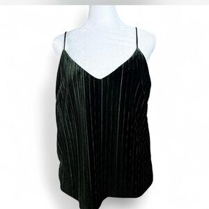 Line & Dot Black Pleated V-Neck Cami with Slim Straps